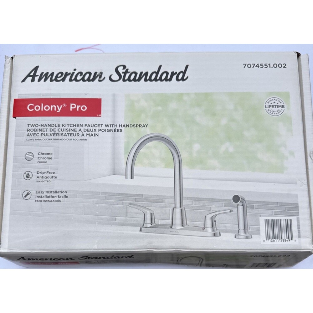 American Standard 7074551.002 Two Handle Kitchen Faucet With Handspray